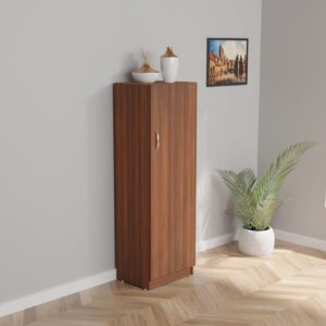 Adona Wooden Almirah/Organizer for ClothesMultipurpose/with Shelves for Home Library (Colur Classic Walnut Finish)