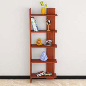 Aroma Engineered Wood Floor Standing Book Shelf Display Rack Unit for Living Room- Classic Walnut
