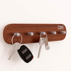 MDF Wall Mounted Home Décor Key Chain Holder/Organizer Key Hooks Classic Walnut (5 Hooks)- Nacio