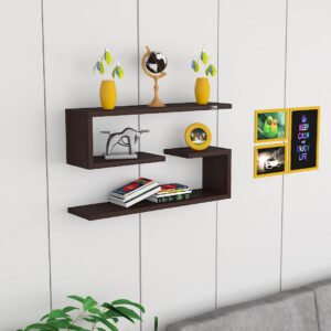 Wall Mount Multipurpose Living Room Wall Shelf/Display Rack Wenge- Sophie