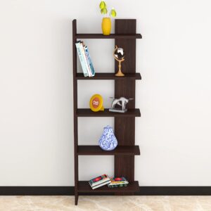 Aroma Engineered Wood Floor Standing Book Shelf Display Rack Unit for Living Room- Flowery Wenge