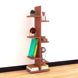 Floor Standing Shelf/Display Rack for Living Room (Classic Walnut)- Michael