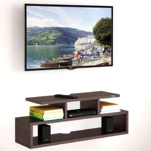 Wall Mount TV Entertainment Unit/with Set Top Box Stand for Living Room Wenge (Ideal for up to 42") Screen- Mateo