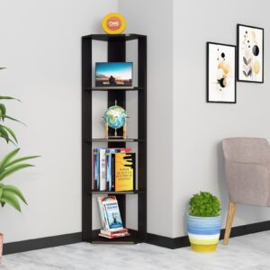 Revolt Wooden Multipurpose Book Storage Display Organizer Rack Showcase Stand Finish Color - Black