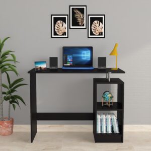 Alina Engineered Wood Table, Computer, Laptop, Office Desk Study & Computer Table and Office Desk (Colur Black Finish)