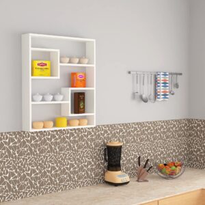 Gracye Engineered Wood Wall Mount Kitchen Spice Shelves Rack Storage Organizer- Frosty White