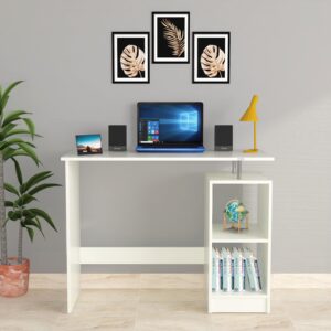 Alina Engineered Wood Table, Computer, Laptop, Office Desk Study & Computer Table and Office Desk (Colur Frosty White Finish)