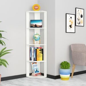 Revolt Wooden Multipurpose Book Storage Display Organizer Rack Showcase Stand Finish Color - Frosty White