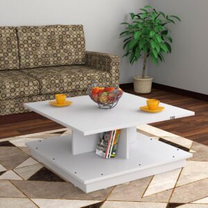 Freya Engineered Wood Coffee Table for Living Room- Frosty White