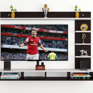 AMBIENCE TV Entertainment Unit Stand Set TOP Box Stand Flowery WENGE & Frosty White- Ideal for UP to 55 INCH Screen