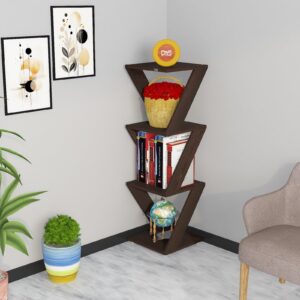 Cadlic Wooden Multipurpose Book Storage Display Organizer Rack Showcase Stand Display Unit (Finish Color - Flowery Wenge)