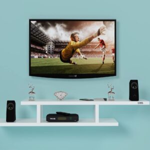Christiano Wall Mount TV Entertainment Unit/with Set Top Box Stand for Living Room and Office Walls Frosty White (Ideal for up to 32") Screen(Engineered Wood)