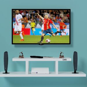 Lewis Wall Mount TV Entertainment Unit/with Set Top Box Stand for Living Room Frosty White (Ideal for up to 32") Screen (Engineered Wood)