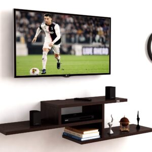 Wall Mount TV Entertainment Unit/with Set Top Box Stand Wenge (Ideal for up to 36") Screen- Femi